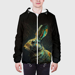 Куртка с капюшоном мужская Магический кролик, цвет: 3D-белый — фото 2
