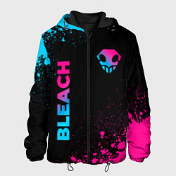 Куртка с капюшоном мужская Bleach - neon gradient: надпись, символ, цвет: 3D-черный