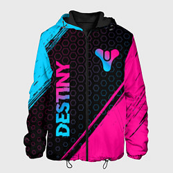 Куртка с капюшоном мужская Destiny - neon gradient: надпись, символ, цвет: 3D-черный