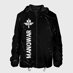 Мужская куртка Manowar glitch на темном фоне: по-вертикали