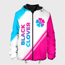 Куртка с капюшоном мужская Black Clover neon gradient style: надпись, символ, цвет: 3D-черный