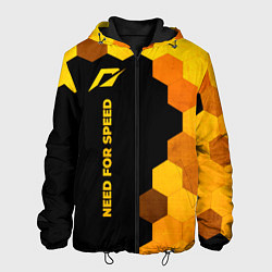 Куртка с капюшоном мужская Need for Speed - gold gradient: по-вертикали, цвет: 3D-черный