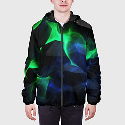 Куртка с капюшоном мужская Неоновая лава из плит, цвет: 3D-черный — фото 2