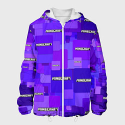 Куртка с капюшоном мужская Minecraft pattern logo, цвет: 3D-белый