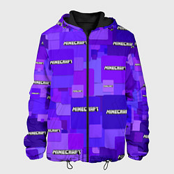 Куртка с капюшоном мужская Minecraft pattern logo, цвет: 3D-черный