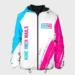 Куртка с капюшоном мужская Nine Inch Nails neon gradient style: надпись, симв, цвет: 3D-черный