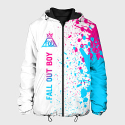 Куртка с капюшоном мужская Fall Out Boy neon gradient style: по-вертикали, цвет: 3D-черный