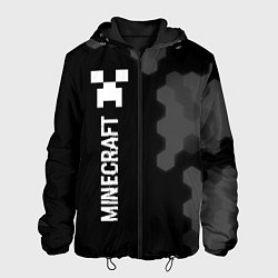 Мужская куртка Minecraft glitch на темном фоне: по-вертикали