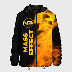 Куртка с капюшоном мужская Mass Effect - gold gradient: по-вертикали, цвет: 3D-черный