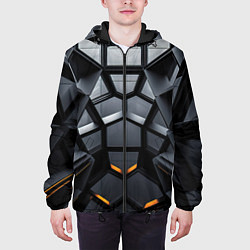 Куртка с капюшоном мужская Объемная черная конструкция, цвет: 3D-черный — фото 2