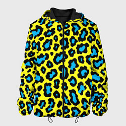 Куртка с капюшоном мужская Кислотный леопард паттерн, цвет: 3D-черный