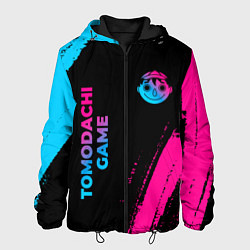 Куртка с капюшоном мужская Tomodachi Game - neon gradient: надпись, символ, цвет: 3D-черный