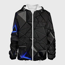 Куртка с капюшоном мужская Черная объемная текстура, цвет: 3D-белый