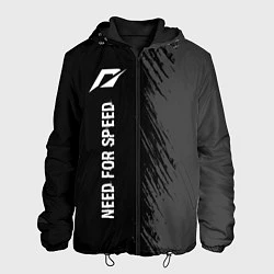 Куртка с капюшоном мужская Need for Speed glitch на темном фоне: по-вертикали, цвет: 3D-черный