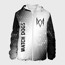 Мужская куртка Watch Dogs glitch на светлом фоне: надпись, символ