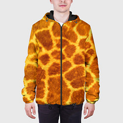 Куртка с капюшоном мужская Шкура жирафа - текстура, цвет: 3D-черный — фото 2