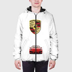 Куртка с капюшоном мужская Porsche car, цвет: 3D-черный — фото 2