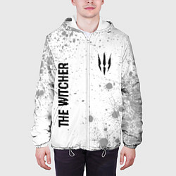 Куртка с капюшоном мужская The Witcher glitch на светлом фоне: надпись, симво, цвет: 3D-белый — фото 2
