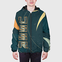 Куртка с капюшоном мужская СССР Космос, цвет: 3D-черный — фото 2