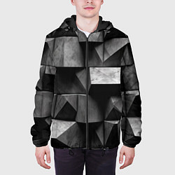 Куртка с капюшоном мужская Обман зрения и каменные плиты, цвет: 3D-черный — фото 2
