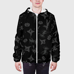 Куртка с капюшоном мужская Хэллоуин тематика, цвет: 3D-белый — фото 2