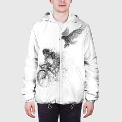 Куртка с капюшоном мужская Скорость,моя стихия, цвет: 3D-белый — фото 2