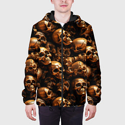Куртка с капюшоном мужская Медные черепа, цвет: 3D-черный — фото 2