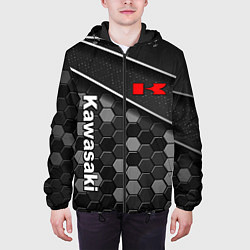 Куртка с капюшоном мужская Kawasaki - технологическая, цвет: 3D-черный — фото 2