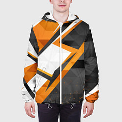 Куртка с капюшоном мужская Абстрактный полигональный узор Asiimov, цвет: 3D-белый — фото 2
