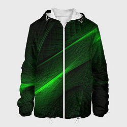 Куртка с капюшоном мужская Green neon lines, цвет: 3D-белый