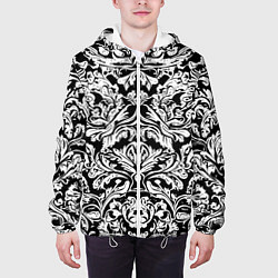Куртка с капюшоном мужская Floral pattern - irezumi - neural network, цвет: 3D-белый — фото 2
