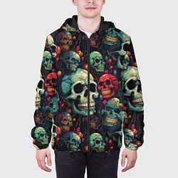Куртка с капюшоном мужская Милый skull, цвет: 3D-черный — фото 2