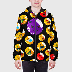 Куртка с капюшоном мужская Хитрый эмоджи, цвет: 3D-черный — фото 2