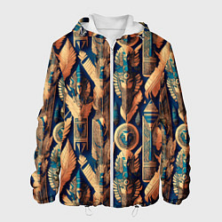 Куртка с капюшоном мужская Золотые узоры Египта и Рима, цвет: 3D-белый