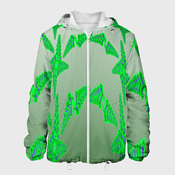 Куртка с капюшоном мужская Растительный паттерн, цвет: 3D-белый