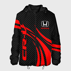 Куртка с капюшоном мужская Honda CR-V - красный и карбон, цвет: 3D-черный