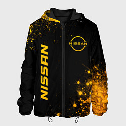 Мужская куртка Nissan - gold gradient: надпись, символ
