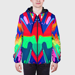 Куртка с капюшоном мужская Abstract mirror composition, цвет: 3D-черный — фото 2