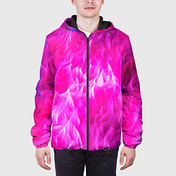 Куртка с капюшоном мужская Pink texture, цвет: 3D-черный — фото 2