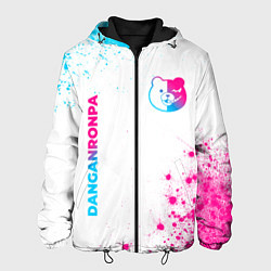 Куртка с капюшоном мужская Danganronpa neon gradient style: надпись, символ, цвет: 3D-черный