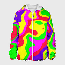 Куртка с капюшоном мужская Абстракция пять цветов, цвет: 3D-белый