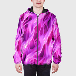Куртка с капюшоном мужская Розова ткань текстуры, цвет: 3D-черный — фото 2