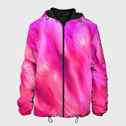 Куртка с капюшоном мужская Pink abstract texture, цвет: 3D-черный