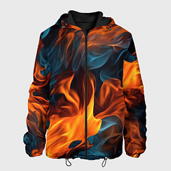 Куртка с капюшоном мужская Пламя огня, цвет: 3D-черный