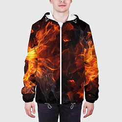 Куртка с капюшоном мужская Огонь и искры, цвет: 3D-белый — фото 2