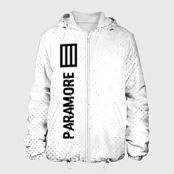 Куртка с капюшоном мужская Paramore glitch на светлом фоне: по-вертикали, цвет: 3D-белый