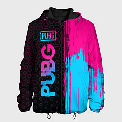 Куртка с капюшоном мужская PUBG - neon gradient: по-вертикали, цвет: 3D-черный