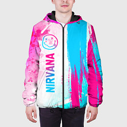 Куртка с капюшоном мужская Nirvana neon gradient style: по-вертикали, цвет: 3D-черный — фото 2