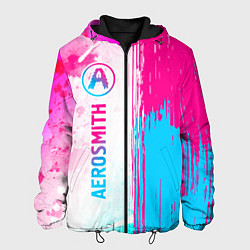 Мужская куртка Aerosmith neon gradient style: по-вертикали