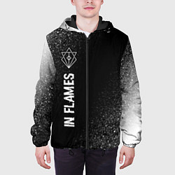 Куртка с капюшоном мужская In Flames glitch на темном фоне: по-вертикали, цвет: 3D-черный — фото 2